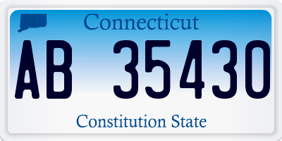 CT license plate AB35430