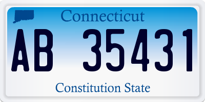 CT license plate AB35431