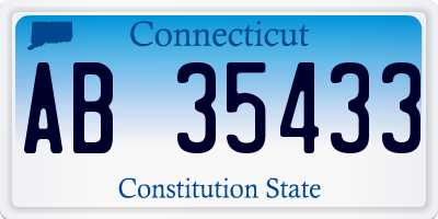 CT license plate AB35433