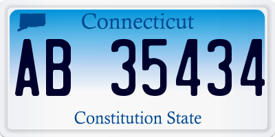 CT license plate AB35434