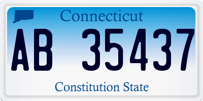 CT license plate AB35437