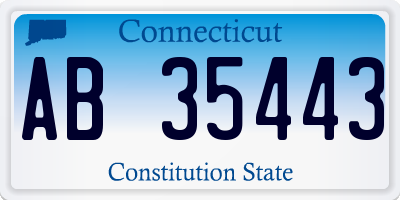 CT license plate AB35443