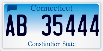 CT license plate AB35444