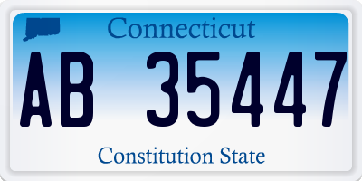 CT license plate AB35447