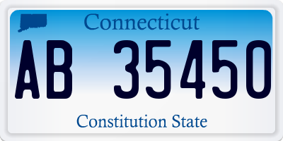 CT license plate AB35450