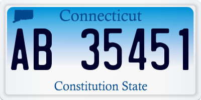 CT license plate AB35451