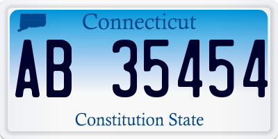 CT license plate AB35454