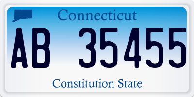 CT license plate AB35455