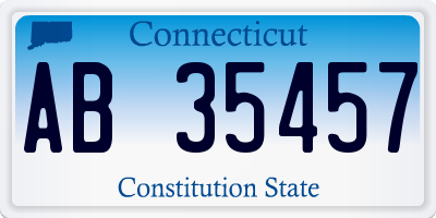 CT license plate AB35457