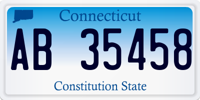 CT license plate AB35458