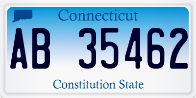 CT license plate AB35462