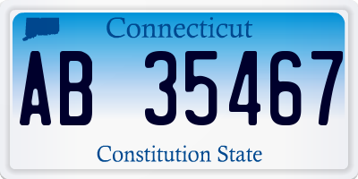 CT license plate AB35467