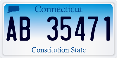 CT license plate AB35471