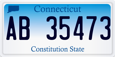 CT license plate AB35473