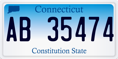 CT license plate AB35474