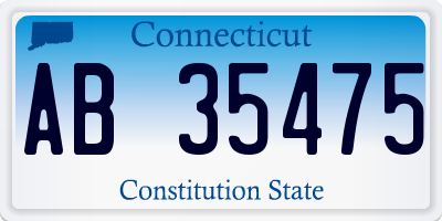 CT license plate AB35475