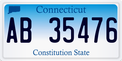 CT license plate AB35476