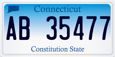 CT license plate AB35477