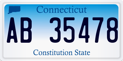 CT license plate AB35478