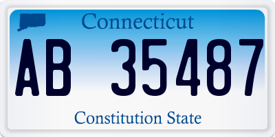 CT license plate AB35487