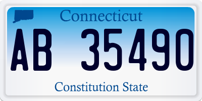 CT license plate AB35490