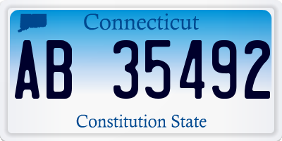 CT license plate AB35492