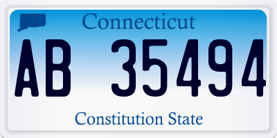 CT license plate AB35494