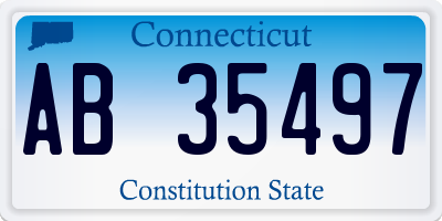 CT license plate AB35497