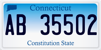 CT license plate AB35502