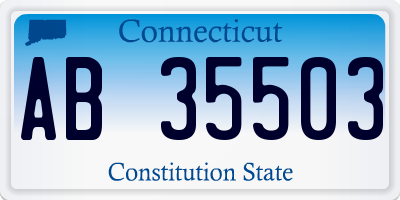 CT license plate AB35503