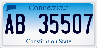 CT license plate AB35507