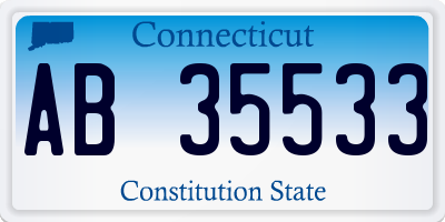 CT license plate AB35533