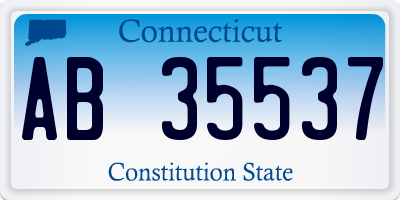 CT license plate AB35537