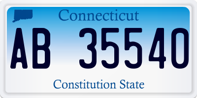 CT license plate AB35540