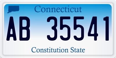 CT license plate AB35541