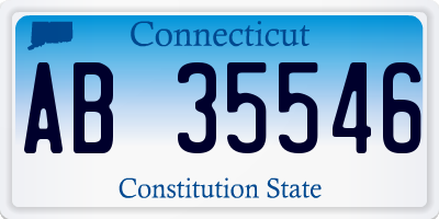 CT license plate AB35546