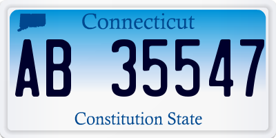 CT license plate AB35547