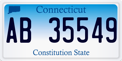 CT license plate AB35549