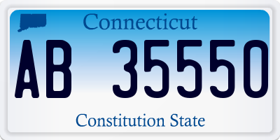 CT license plate AB35550