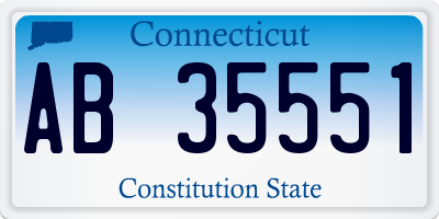 CT license plate AB35551