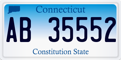 CT license plate AB35552