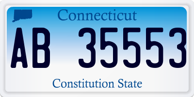 CT license plate AB35553