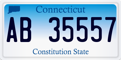 CT license plate AB35557