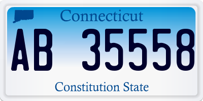 CT license plate AB35558