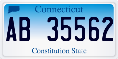 CT license plate AB35562