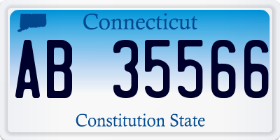 CT license plate AB35566