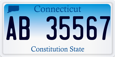 CT license plate AB35567