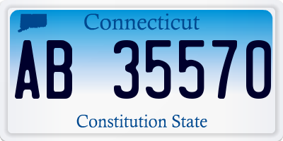 CT license plate AB35570