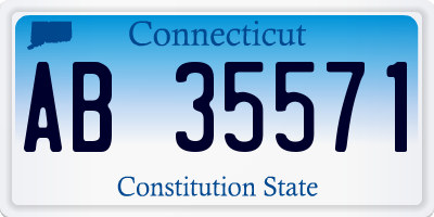 CT license plate AB35571