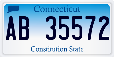 CT license plate AB35572